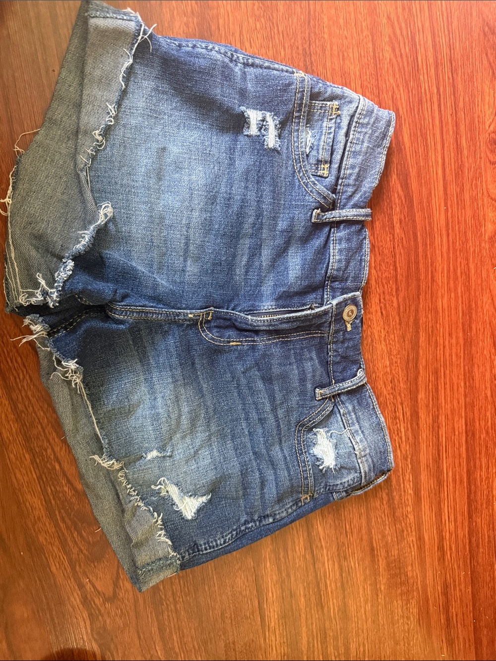 Hollister Distressed Blue Denim Cutoff Shorts